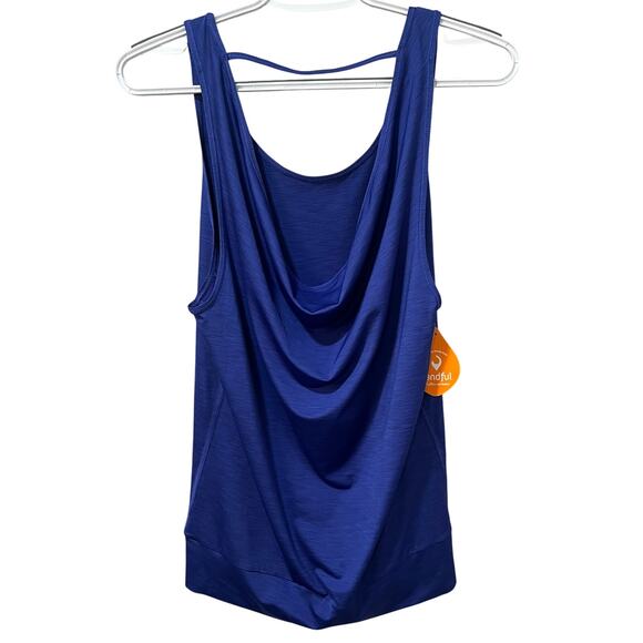 Handful NWT Women's Active Scoop Tank Blue Sz Small - Picture 3 of 9